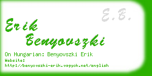 erik benyovszki business card